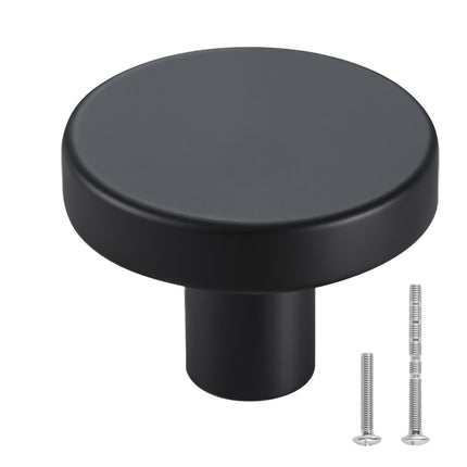Cabinet Knobs, 10-Pack 32mm Black Zinc Alloy With Screws