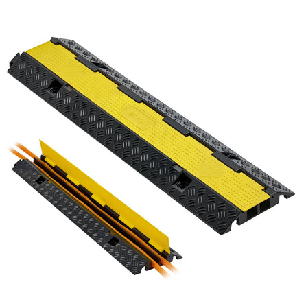 Cable Protector Ramp, 2-Channel, 22,000 lb, Flip-Top