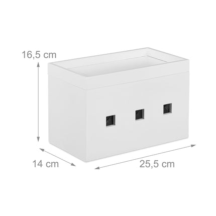 Cable box bamboo white