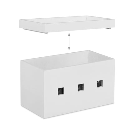 Cable box bamboo white