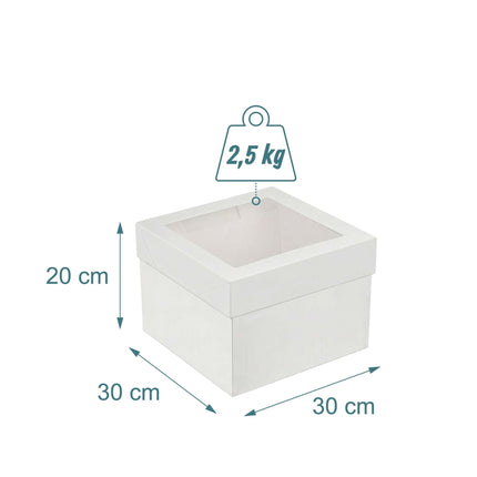 Cake Boxes With Window and Boards, Rectangular Set