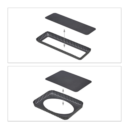 Cake tin with lifting base set of 2