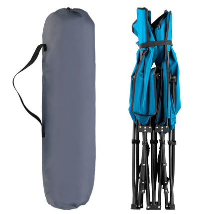 Camp Bed, Blue, 190 cm, Portable Folding Design