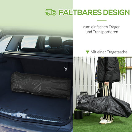 Camping bed with bag & cup holder, black, 120 kg capacity