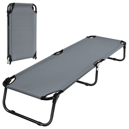 Camp bed camping bed can hold up to 150 kg folding bed lounger bed camping lounger single bed 191 x 56 x 31cm grey