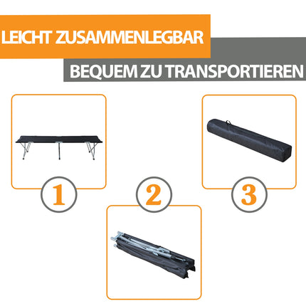 Camping bed with carry bag - Black, portable design