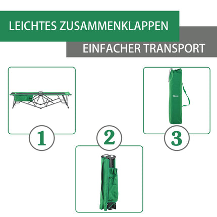 Folding camping bed - durable steel, 136 kg capacity