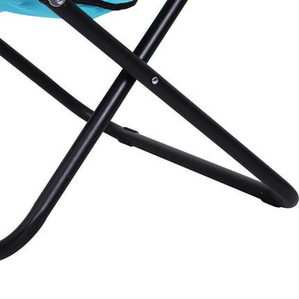 Folding Camping Chair, Upholstered, Blue, 80x80x75Cm