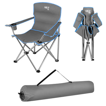 Camping Chair, Gray-Blue, Foldable, Lightweight