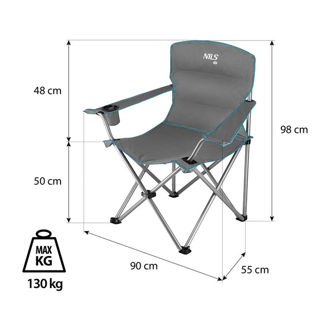Camping Chair, Gray-Green, Foldable, Lightweight