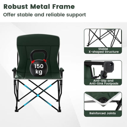 Camping Chair With Adjustable Umbrella, Foldable, Bag