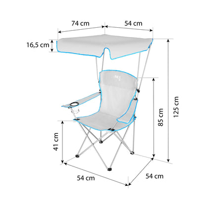 Camping Chair with Sunshade, Gray