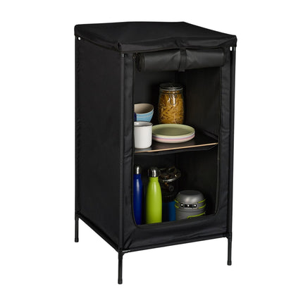 Camping Cupboard with 2 Shelves, Durable Polyester