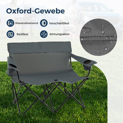 Camping Loveseat Chair for 2 with Cup Holders & Bag