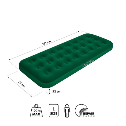 Camping Mattress 191x73x22 cm, Green
