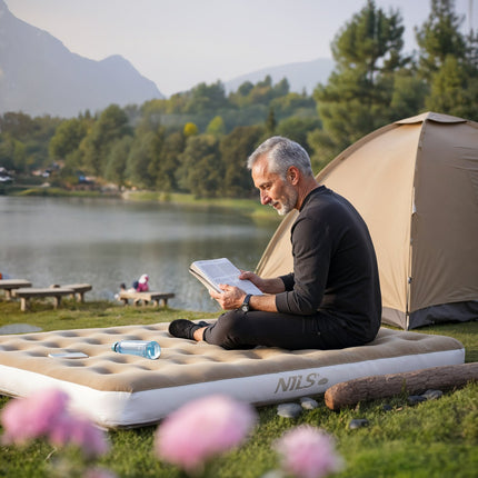 Camping Mattress, 203x152x22 cm, Beige