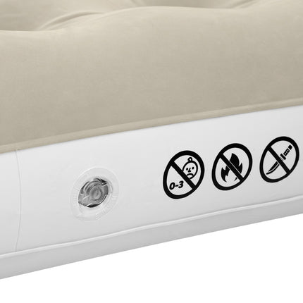 Camping Mattress, 203x152x22 cm, Beige
