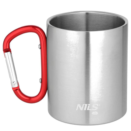Camping Mug with Carabiner, 300ml Stainless Steel