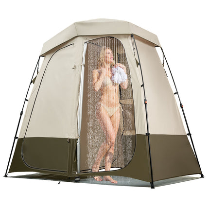 Camping Shower Tent, 2-Room Foldable Privacy, UPF 50