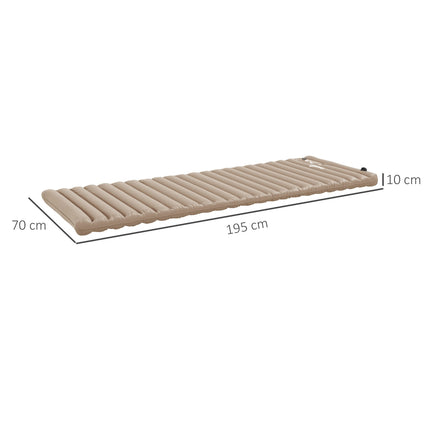 Camping Air Mattress With Foot Pump, Water Repellent, Khaki