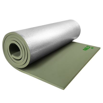 Camping Sleeping Mat, EVA Foam, Aluminum, 190x60x1.2 cm, Green