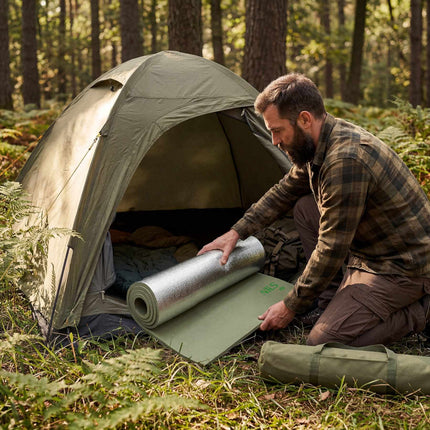 Camping Sleeping Mat, EVA Foam, Aluminum, 190x60x1.2 cm, Green