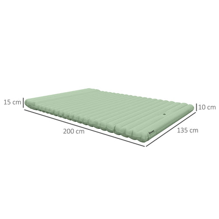 Self-inflating camping air mattress for 2 people, 150 kg capacity