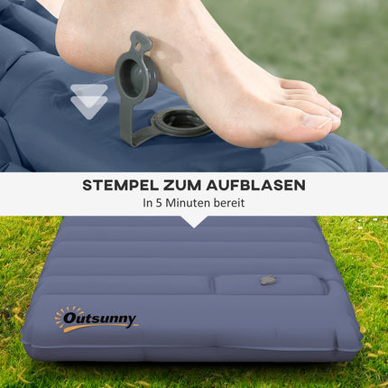 Camping air mattress - Water repellent with foot pump