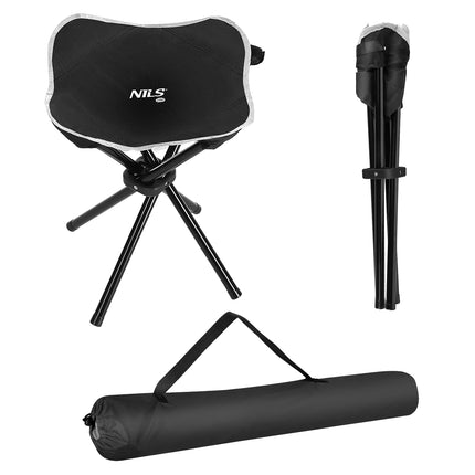 Camping Stool, Black, Foldable, Lightweight