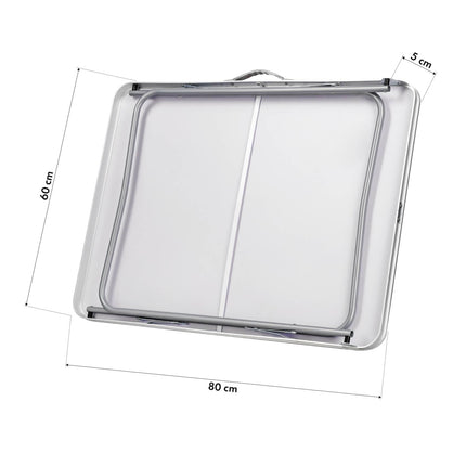 Camping Table 80x60x70 cm, Dark Grey, Portable