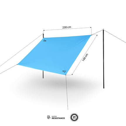 Camping Tarp 230x140 cm, Blue