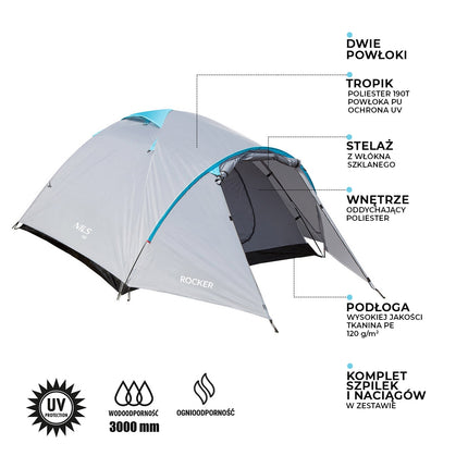 Camping Tent, 2-Person, Waterproof, Easy Setup