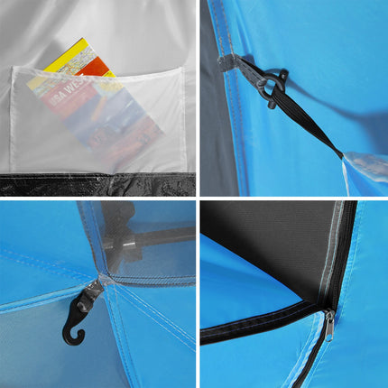 Camping Tent, 4-Person, Blue-Gray