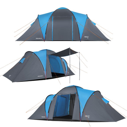 Camping Tent, 4-Person, Blue-Gray