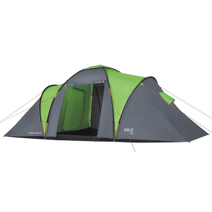 Camping Tent, 4-Person, Green-Gray, Waterproof