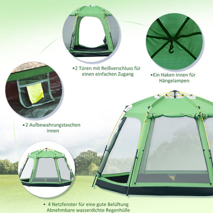 6-person family dome camping tent, waterproof, easy installation
