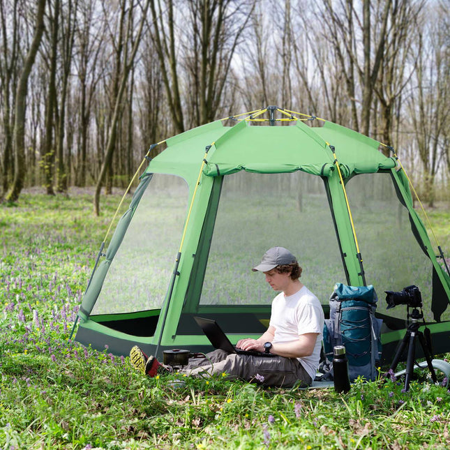 6-person family dome camping tent, waterproof, easy installation