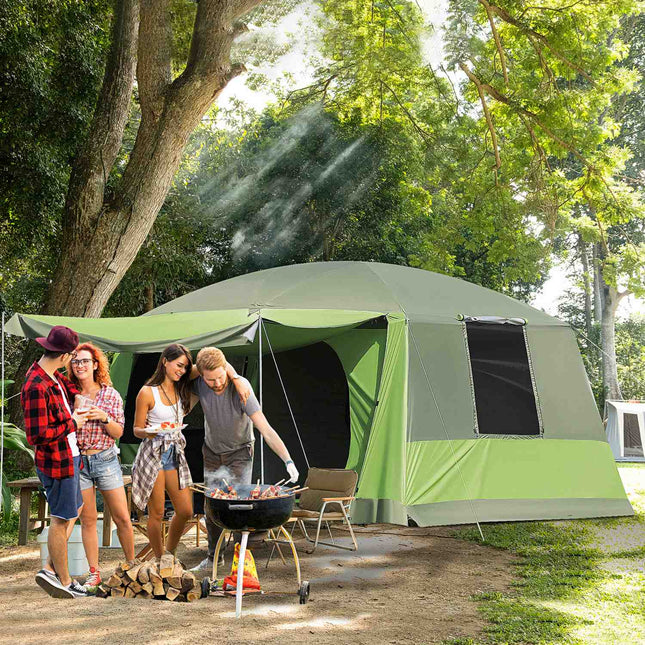 Kampeertent Koepeltent Familietent 2 Slaapcabines 4-8 Personen L405 X B305 X H225Cm