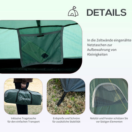 Tunnel camping tent for 5-6 people, durable polyester