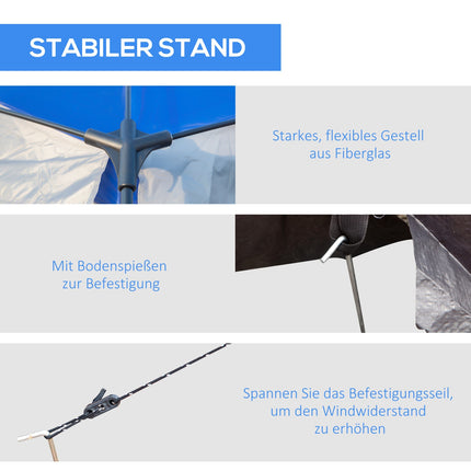 8-person family camping tent with window, blue, waterproof