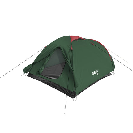 Camping Tent, Green-Red, 2-Person, Lightweight