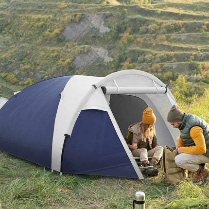 Camping Tent for 3-4 People, Waterproof, Blue