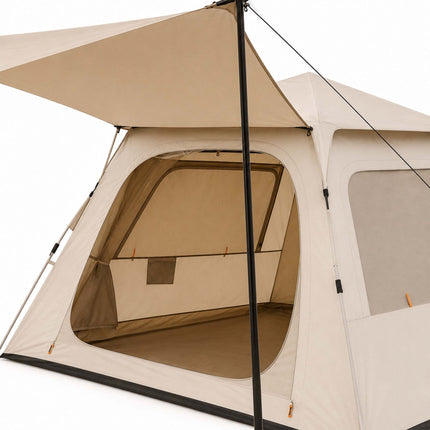 Camping Tent for 3–4 People with Awning, UV Protection