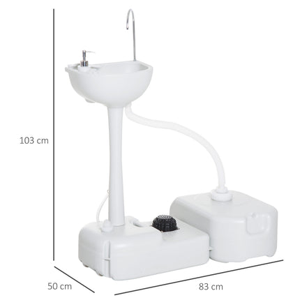 Portable camping sink with 17L water tank and soap dispenser
