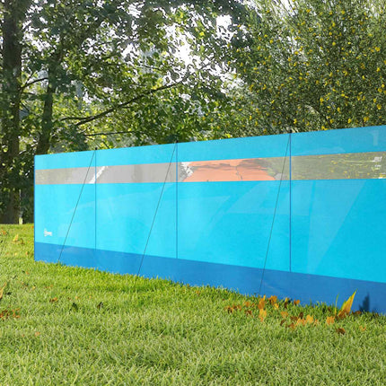 Camping windbreak, 4 panel blue privacy screen with window