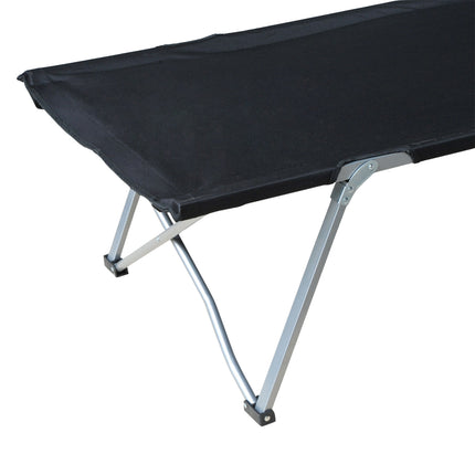 Camping bed with carry bag - Black, portable design