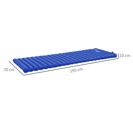 Camping air mattress with foot pump, water repellent, 120 kg capacity