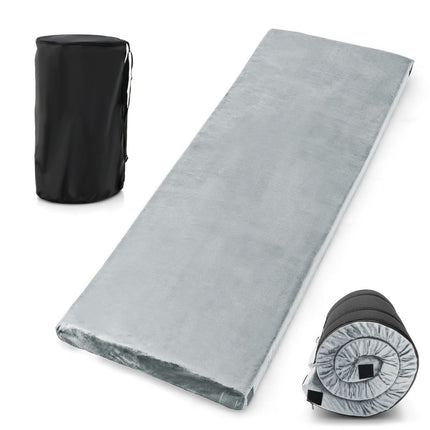 Camping sleeping mat, camping mattress made of memory foam, lightweight sleeping mat with flannel cover, 183 x 62.5 x 6.5 cm, grey