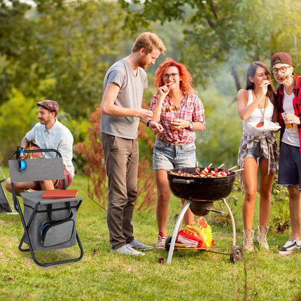 Camping stool with backrest