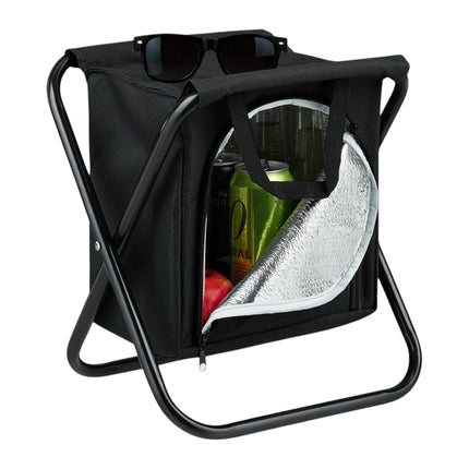 Camping stool with cooler bag